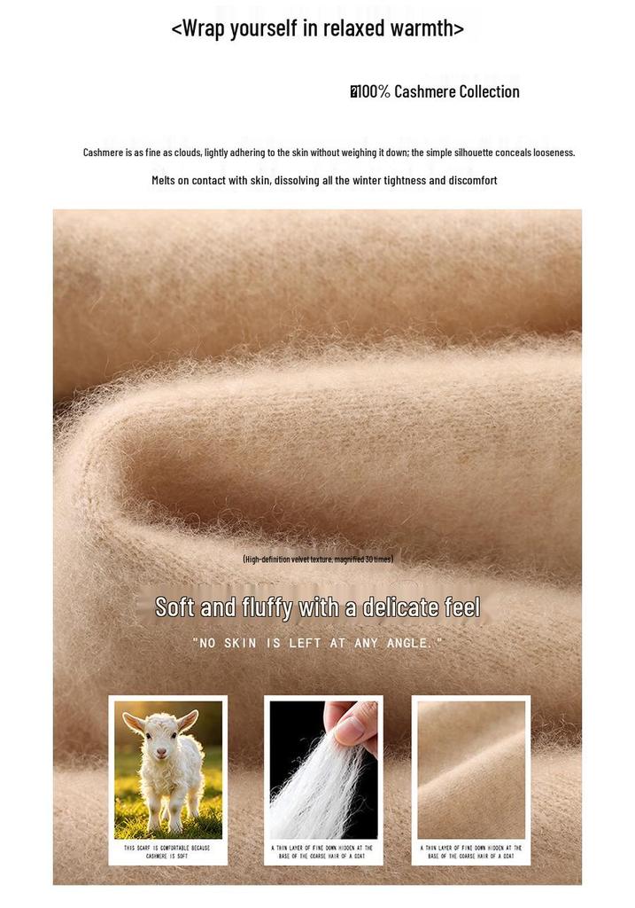 Women's Pure Cashmere Single-Breasted Sweater - Winter 2026, Solid Color, Gentle Style, Loose Fit, Slimming Design