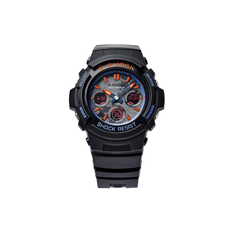 Casio G-Shock Series × City Battle Theme Series Night Battle Red Blue Black Color Block Pointer Quartz Movement Men Watches AWG-M100SCT-1APR