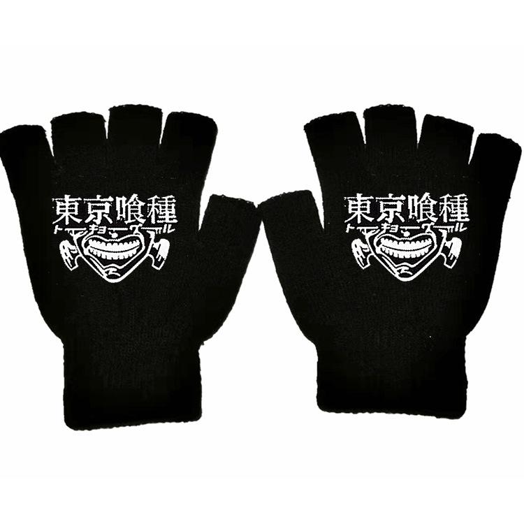 Наруто Саске Какаши Аниме Онлайн Игра Периферийные Перчатки Полупальцевые Хлопок Теплые Осенние и Зимние Студенты