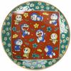 Doraemon" Kutani Ware Small Plate, Mokume Style, Plum Blossom Design 008146