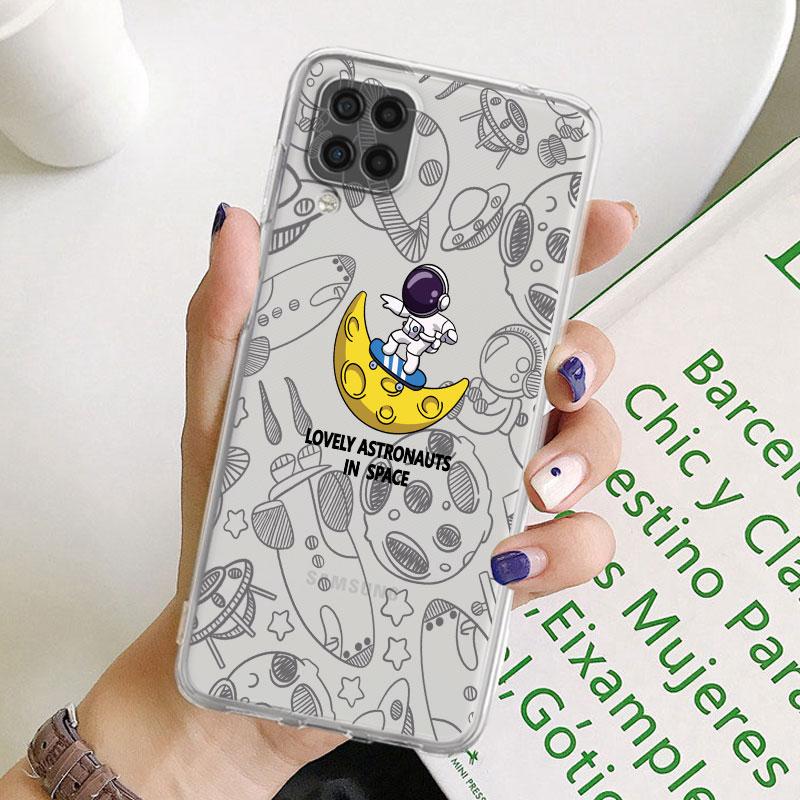 Космонавты Космонавт Милый Прозрачный Чехол Для Samsung Galaxy A52 A12 A51 A32 A21s A71 A32 A22 50 A70 A31 A72 5G Чехол Для Телефона
