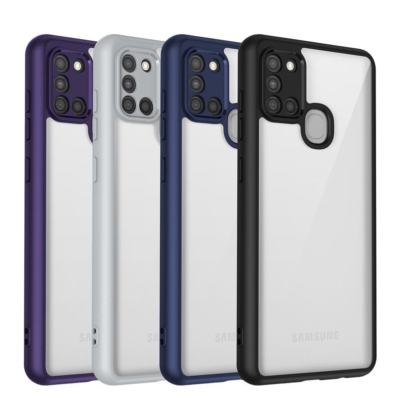 Роскошный прозрачный чехол для Samsung Galaxy A21s A31 A51 A71 M31 M51 Мягкий бампер Защита объектива Прозрачная жесткая ПК Силиконовая задняя крышка