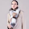 Шарф из меха лисы, очень длинный плетеный меховой воротник, теплый осенью и зимой, удлиненный двухсторонний утолщенный шарф из натуральной шерсти для женщин