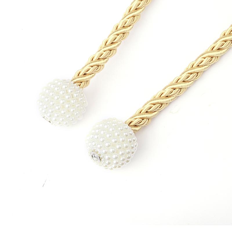 1 шт., магнитный подхват для штор, ремень с жемчугом, подвесной шар, подхваты на спине, пряжка, держатель для веревки, зажим, аксессуары для штор