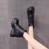 Women'S Shoes With A 10Cm Increase In Plush Lining, Winter New British Style Short Boots, Thick Soled Women'S Martin Boots