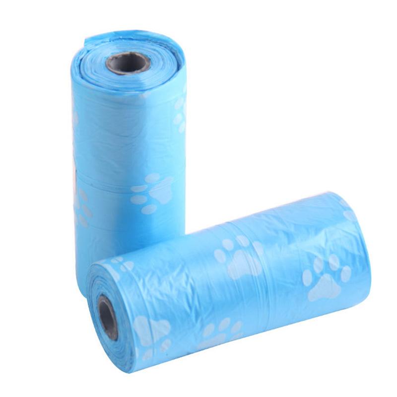 Paw Print Pet Waste Bag 15pcs/Roll Biodegradable Dog Paw Print Bags for Cat and Dog Poop Cat Litter
