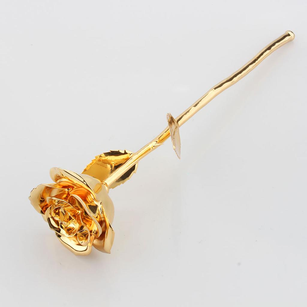Gold Rose Premium Long Stem Gold Dipped Real Rose Flower Mothers Day Birthday Anniversary Gift