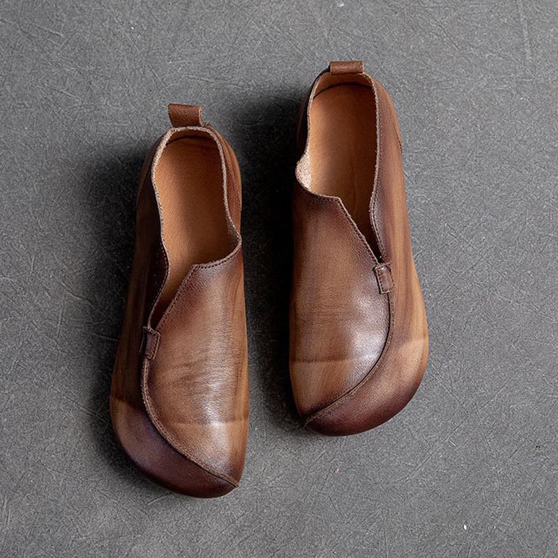 2024 мягкие удобные повседневные мокасины с круглым носком женские ретро кожаные мокасины женские дизайнерские балетки с V-образным вырезом Zapatos Mujer