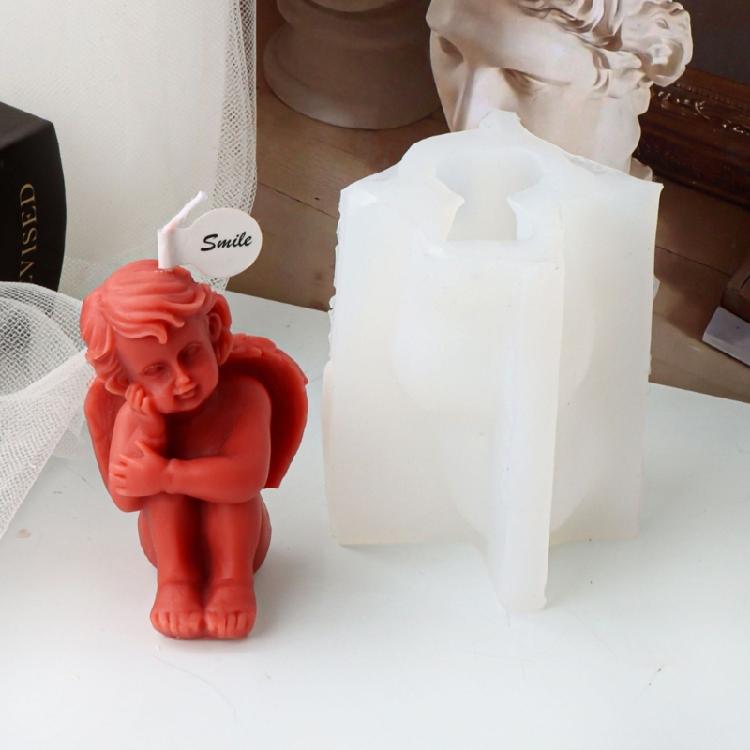 Силиконовая форма для 3D-свечей в виде ангела, формы для мыла ручной работы, формы для выпечки, предметы домашнего декора.
