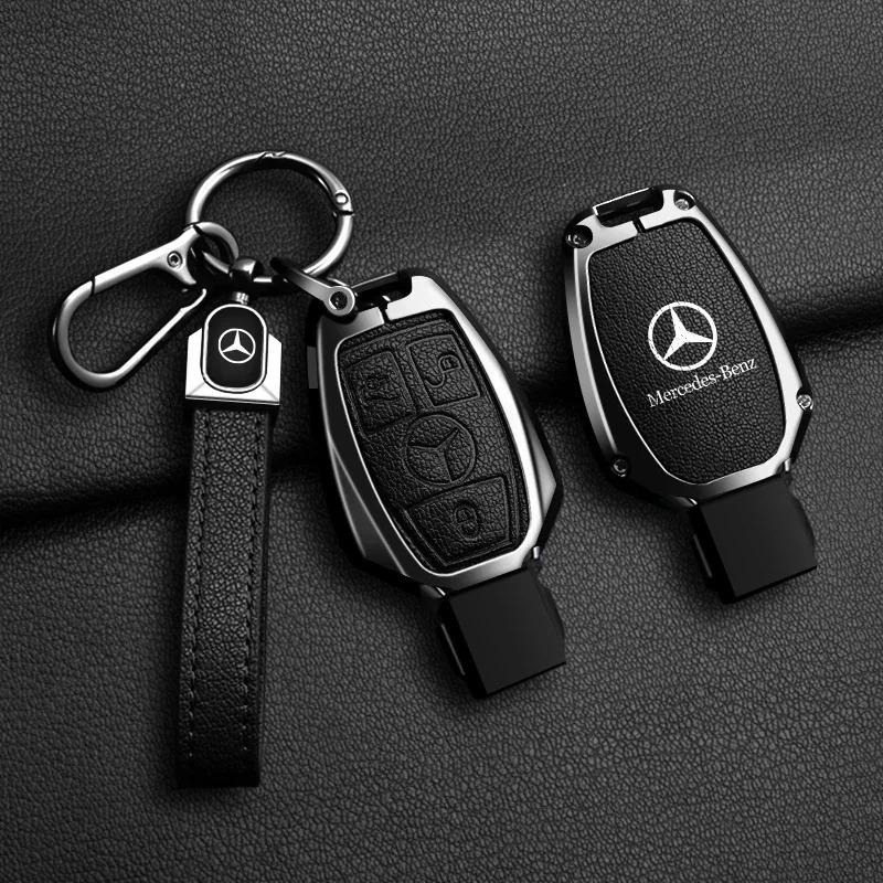 Zinc Alloy Leather Car Key Case Cover Holder Shell Protector For Mercedes Benz A B C S Class AMG GLA CLA GLC W176 W221 W204 W205 yyy1