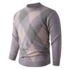 Men S Diamond Pattern Crew Neck Pullover Knit Sweater