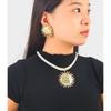 Stylish Holiday Alloy Sun Pendant Necklace and Earring Set - European & American Beach Style Women's Accessory
