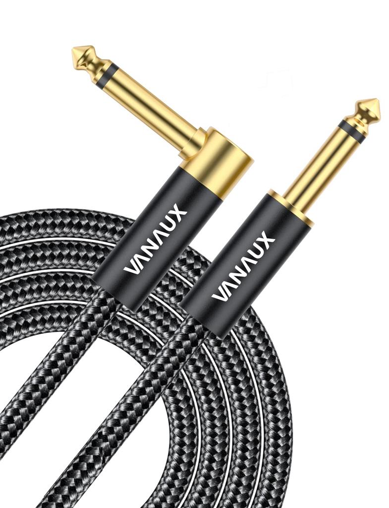 VANAUX Guitar Cable, 6.35mm Shielded Cable with Guitar Seal, TS Stereo Plug, Mono, for Musical Instruments and Audio Equipment, Compatible with