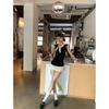 Summer new slim and slim sleeveless top Spice girl design bow polka dot niche chic outer T-shirt