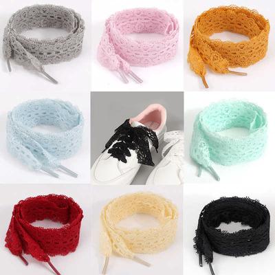 2,9 см Широкие Фантазийные Кружевные Плоские Шнурки для Кроссовок Милые Шнурки для Женской Обуви Повседневные Шнурки Черно-Белые Аксессуары для Обуви