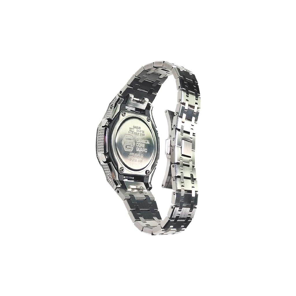 Casio Мужские часы с ЖК-дисплеем и аналоговым двойным дисплеем, серия 44 мм, синие, GA-2100-1A1(Watch3--)