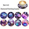 8 шт./набор Набор подставок для алмазной живописи с подставкой DIY Цветочный узор Круглый набор подставок DIY Поделки Отличный подарок 10x10см