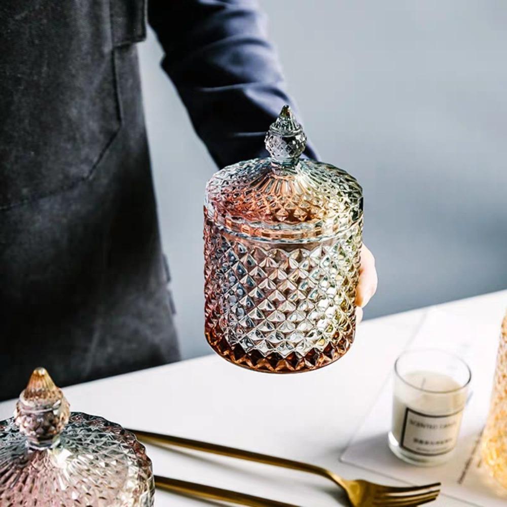 300/600 мл с крышкой Алмазная конфетница Цветной кристалл Сахарница Новые контейнеры для хранения продуктов Домашнее хозяйство