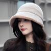Autumn and winter new fisherman's hat children plain and versatile bucket hat thickened warm and cold-proof plush basin hat tide