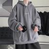 Мужской осенне-зимний флисовый утолщенный свитер больших размеров с капюшоном