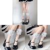Youth Nylon Tiered Stockings With Ruffle Lace Edging For Spring And Summer