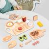 Wooden Pretend Play Sets Kitchen Playset Preschool Educational Food Accessory with Tray