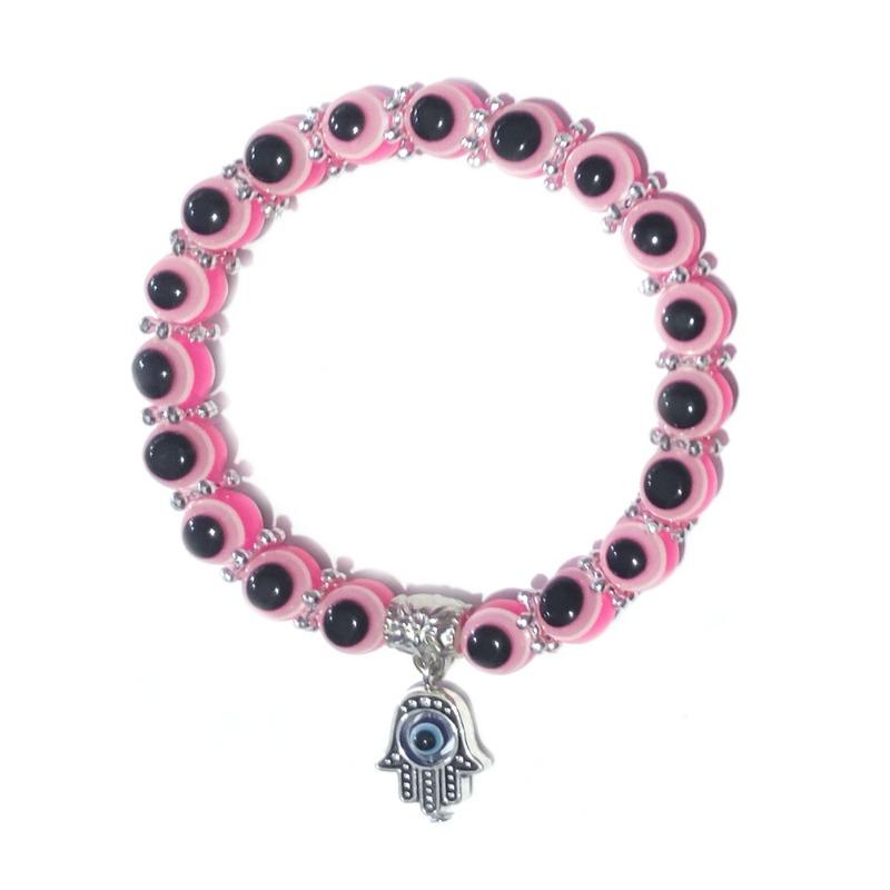 Модный браслет с турецким синим глазом, браслет с ладонью Фатимы, браслет с бусинами от сглаза
