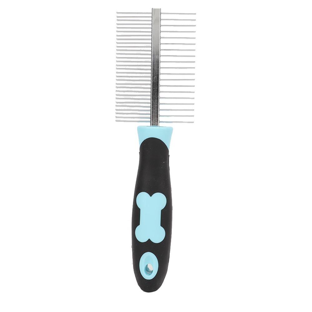 Bone Pattern Pet Comb Steel Pin Double Sided Steel Pin Brush Ergonomic Shape Smooth Surface Pet Hair Remover Hair Removal