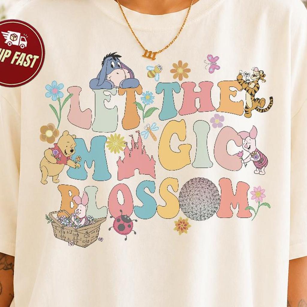 Let The Magic Blossom Graphic Tee – Distressed Grunge Streetwear Shirt, Unisex Thrift Style