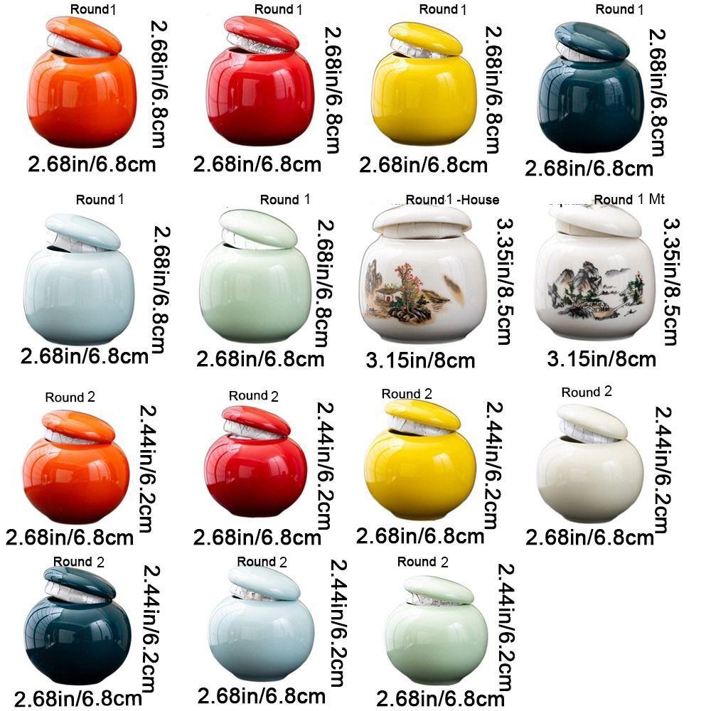 Empty Tea Storage Jar Sub-bottling Tea Box Vintage Color Glaze Ceramic Jars Rouge Cream