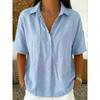 2026 Summer New Women's Loose and Comfortable Turn-down Collar Short-sleeve Solid Color Shirt