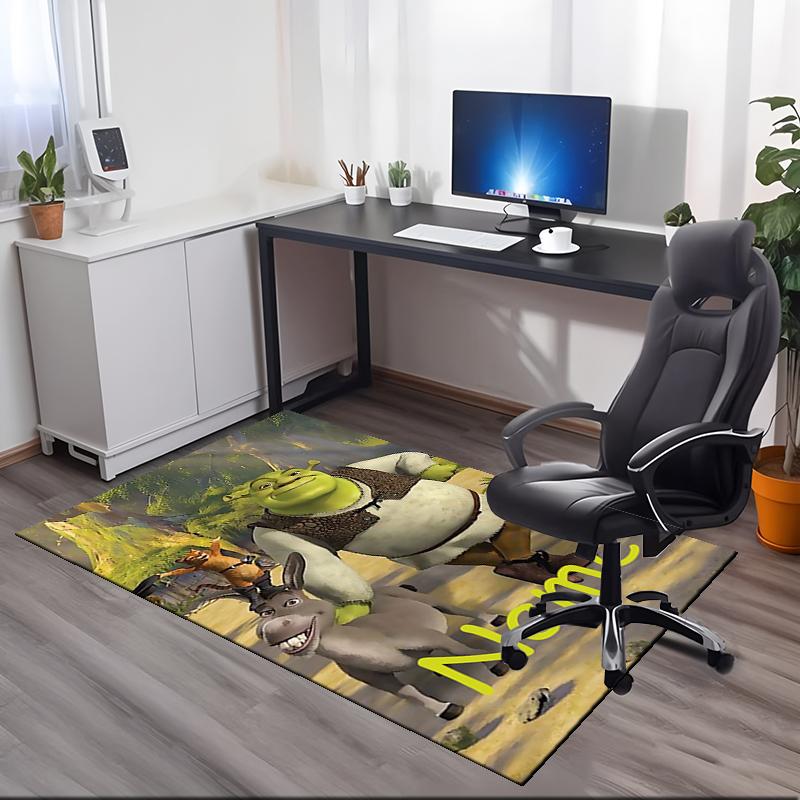 Custom Name Shrek Printed Carpet Rug For Office Chair Living Room Bedroom Kitchen Room Decor Gifts