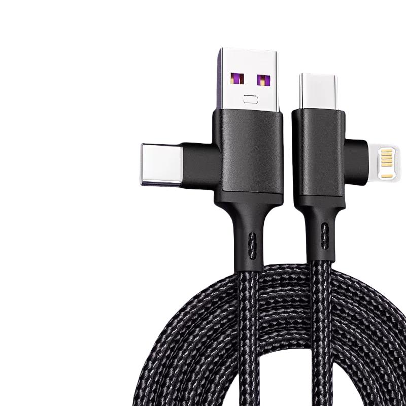 PD 2 in 1 USB A Cable Type C To Lightning Fast Charging Cable For iPhone 16 15 14 13 11Pro Max iPad Xiaomi Huawe Samsung