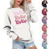 Women's Casual Valentine's Day Printed Pullover Plug Sleeve Sweatshirt With Pocket Top