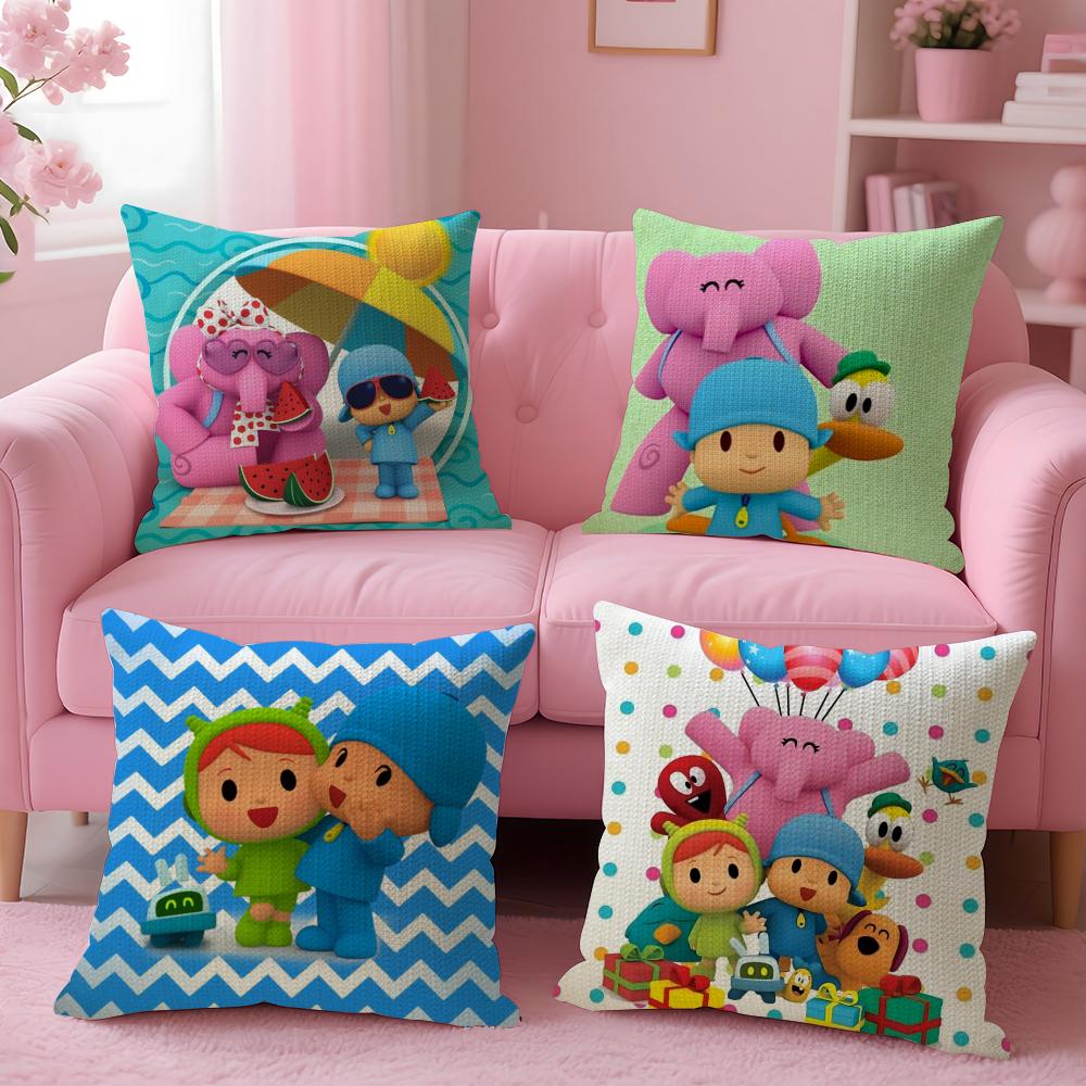 Чехол на подушку B-Boy-Girl-Pocoyo Натуральный Лен Органическая Ткань Двусторонний Принт Диван Домашний Декор Подарок Наволочка