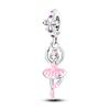 Pink Ballet Girl Pendant Charms Beads Fit Fashion Style Bracelet Necklace 925 Silver DIY Jewelry