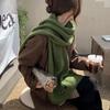 Женский студенческий шарф из искусственного кашемира высокого класса, осенне-зимний, теплый, вязаный, длинный, утолщенный, грелка для шеи