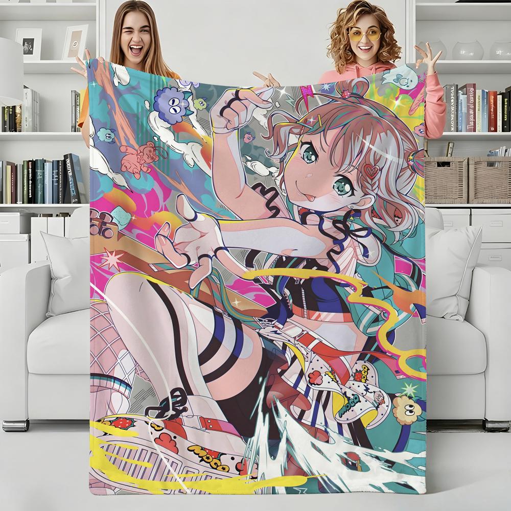 Anime B-BanGDream Throw Flannel Blanket Perfect for Sofa Office Bed Travel Sleep Read Relax Camping four season use