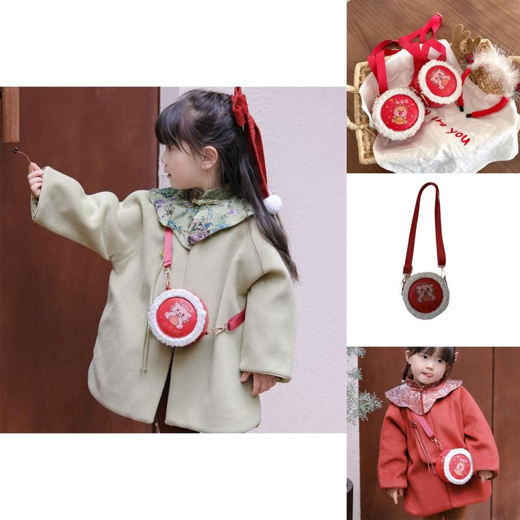 Adorable Red Childrens Crossbody Bag For Lunar New Year With Cute Dragon Design