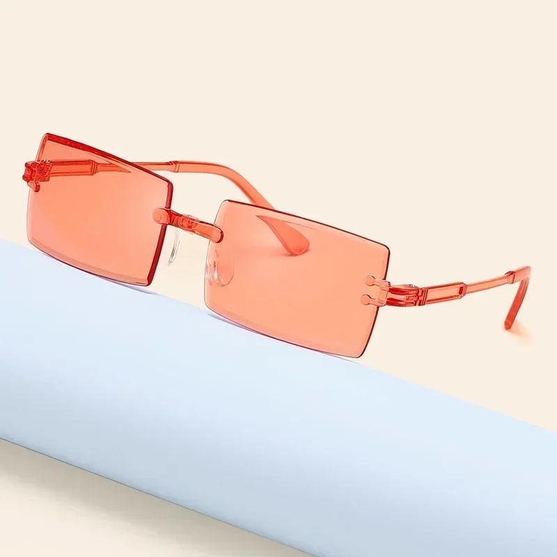 Солнцезащитные очки Ocean без оправы Cut Edge Square Gradient, ретро-очки с защитой от ультрафиолета, для путешествий на открытом воздухе, солнцезащитные очки с защитой от ультрафиолета