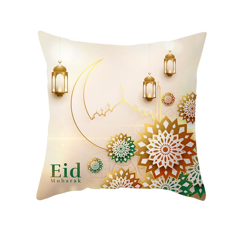 Golden Moon Ethnic Mubarak Ramadan Printed Polyester Pillow Case Home Living Room Sofa Bedroom Decoration Pillow Case