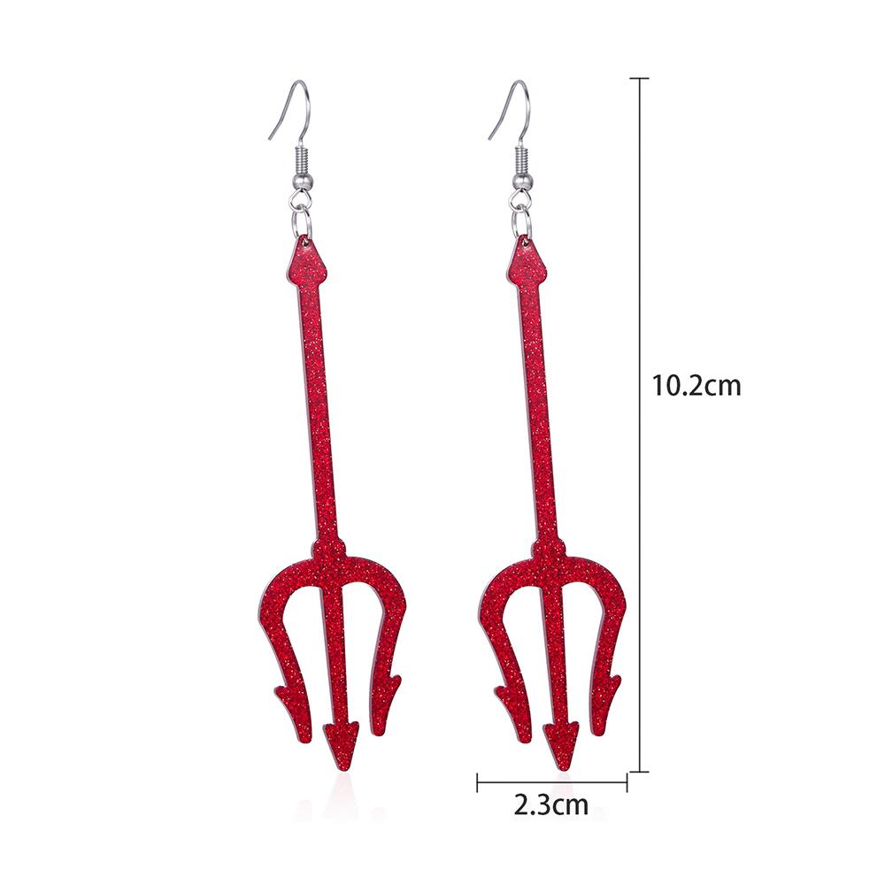 1 пара серег-дьяволят, серьги на Хэллоуин, висячие красные дьявольские аксессуары для женщин