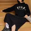 Fila Официальное женское длинное платье-худи Женские платья Черный F11W339310FBK