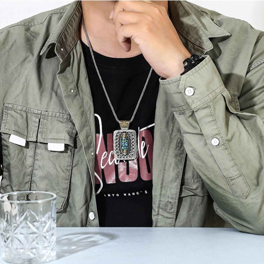 Vintage Men's Bohemian Necklaces Jewelry Pendant for Men Turquoises Pendant Necklaces  Women