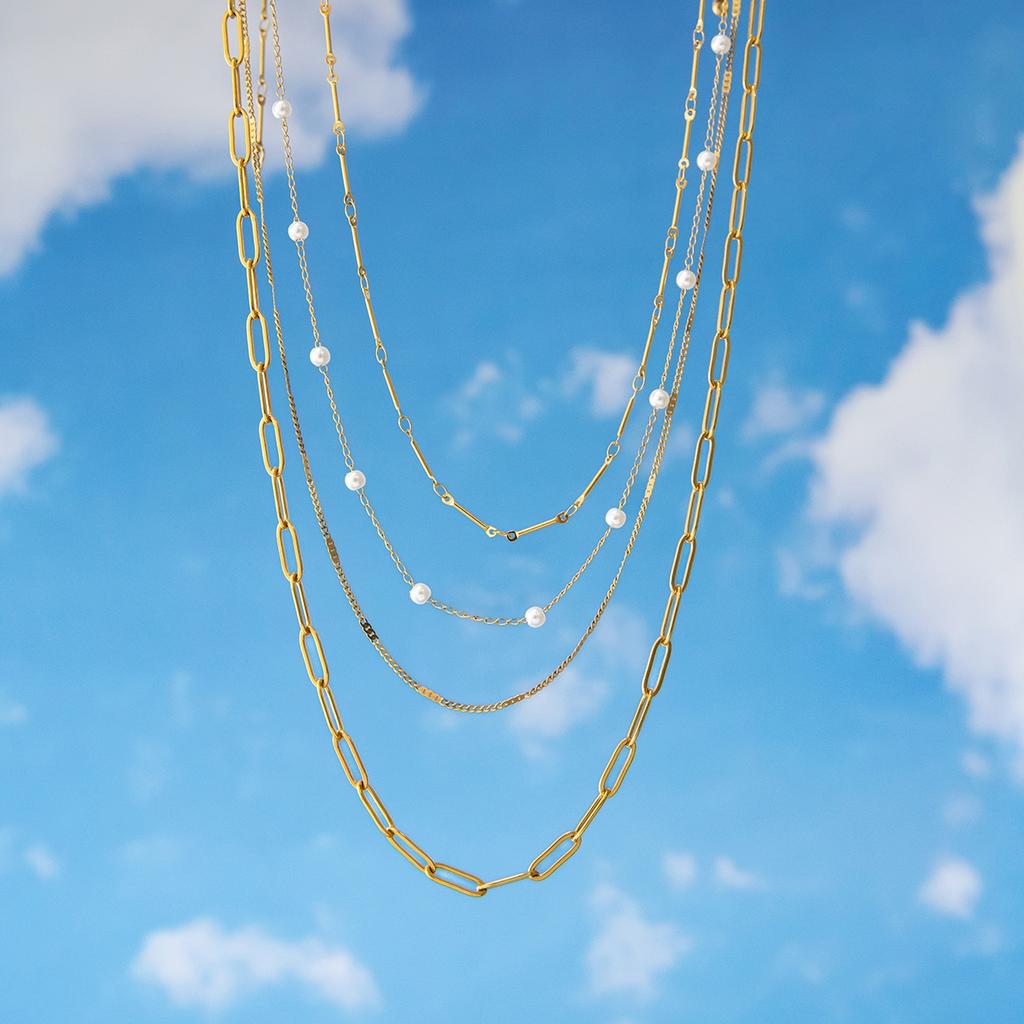 Youthway Natural Pearl Charm Pendant Necklace For Diy Matching Ocean Style Stainless Steel Golden Collar Summer Handmade Jewelry