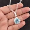 Natural Sky Blue Topaz Gemstone 925 Sterling Silver Jewelry Chain Pendant 1.15" PP-8-4