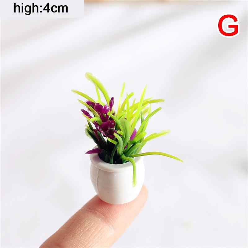 12 Стиль 1:12 кукольных мини-горшочков для растений из экологически чистой смолы, аксессуары для домашнего декора
