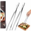 2pcs Tweezer Tongs Fine Tweezer Tongs Extra-Long 304 Stainless Steel Cooking Tweezers for Kitchen Food Cooking Sea Food and BBQ
