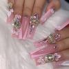 Butterfly Rhinestone Manicure Wearable Nails Medium-length Ballet Fake Nails Nail Stickers Wearable Nails