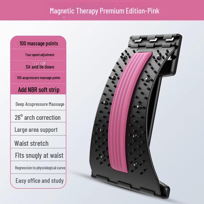 Back Pain Relief & Posture Corrector: Lumbar Vertebra Massage & Traction Device